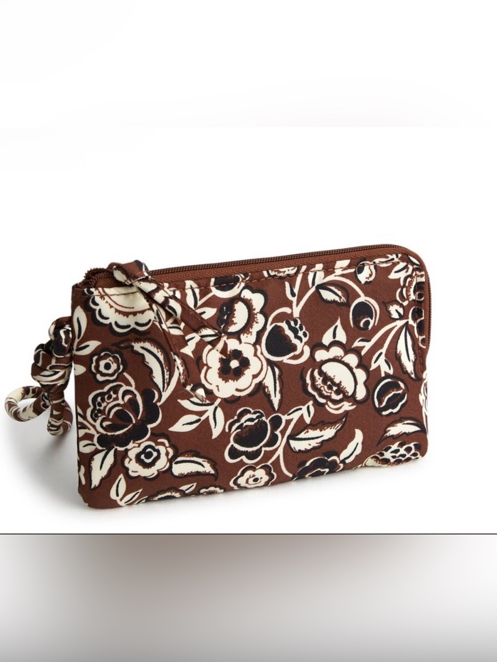 Vera Bradley Women's Nylon Zip Wristlet Bubbly Flowers Cinnamon